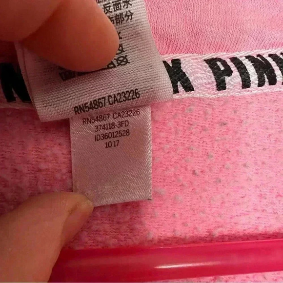 Victoria’s Secret PINK Sweatshirt Half Zip Pink &  Black Size Extra Small - Picture 13 of 16